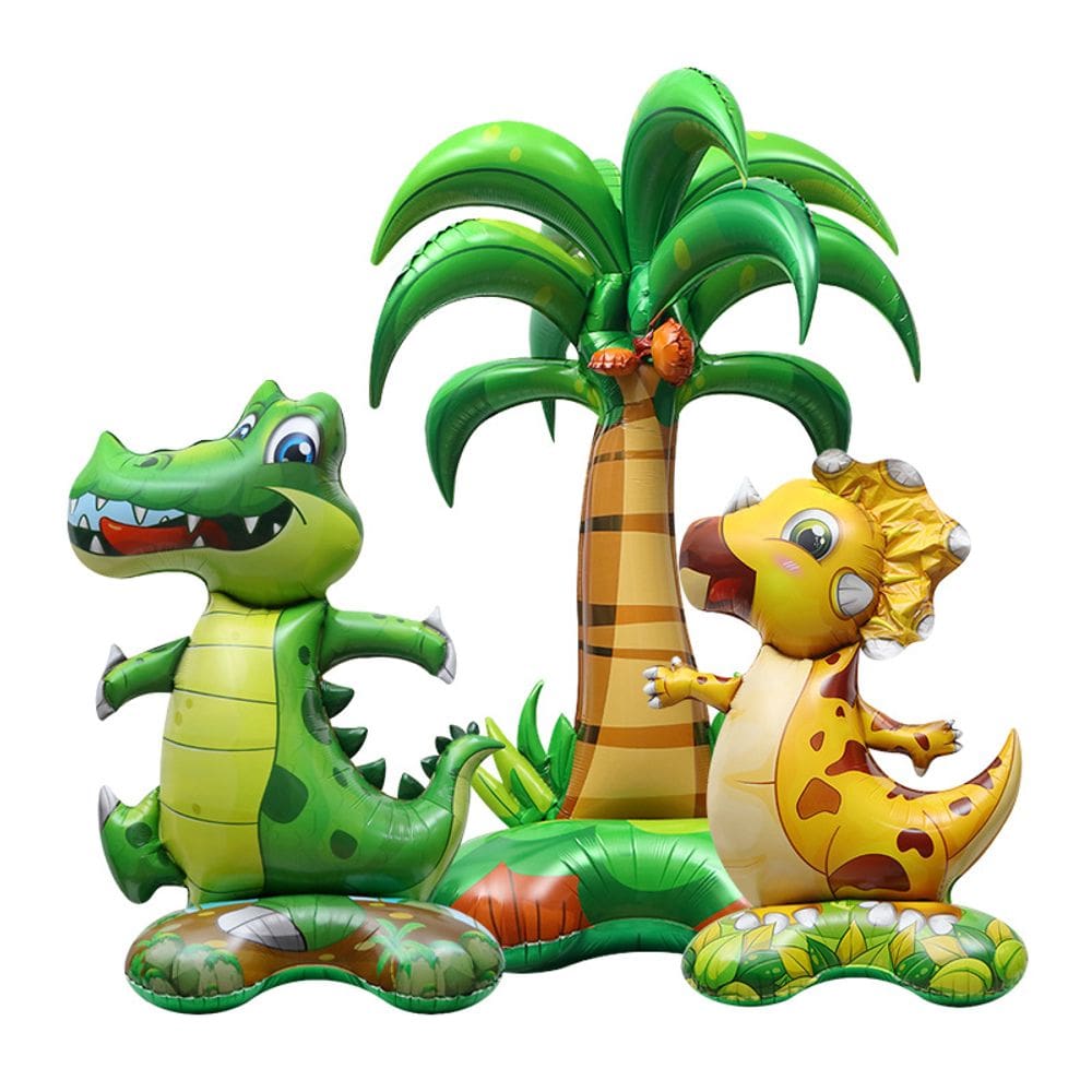 Conjunto de balões 4D Dinosaur and Crocodile Jungle Animal x3