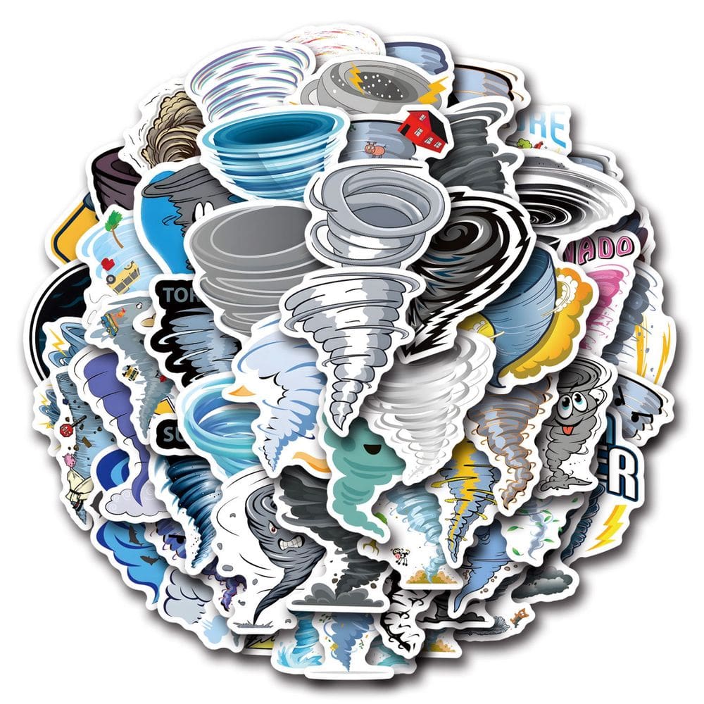 Pacote de adesivos Tornado Theme Cartoon Storm Hurricane Twister