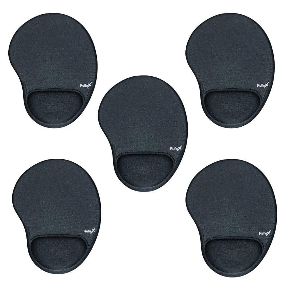 Kit 5X Mouse Pad Com Apoio Ergonômico Preto Reflex