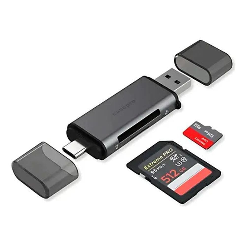2X Adaptador Leitor Cartão De Memória Micro Sd 2 Em 1 Otg Us
