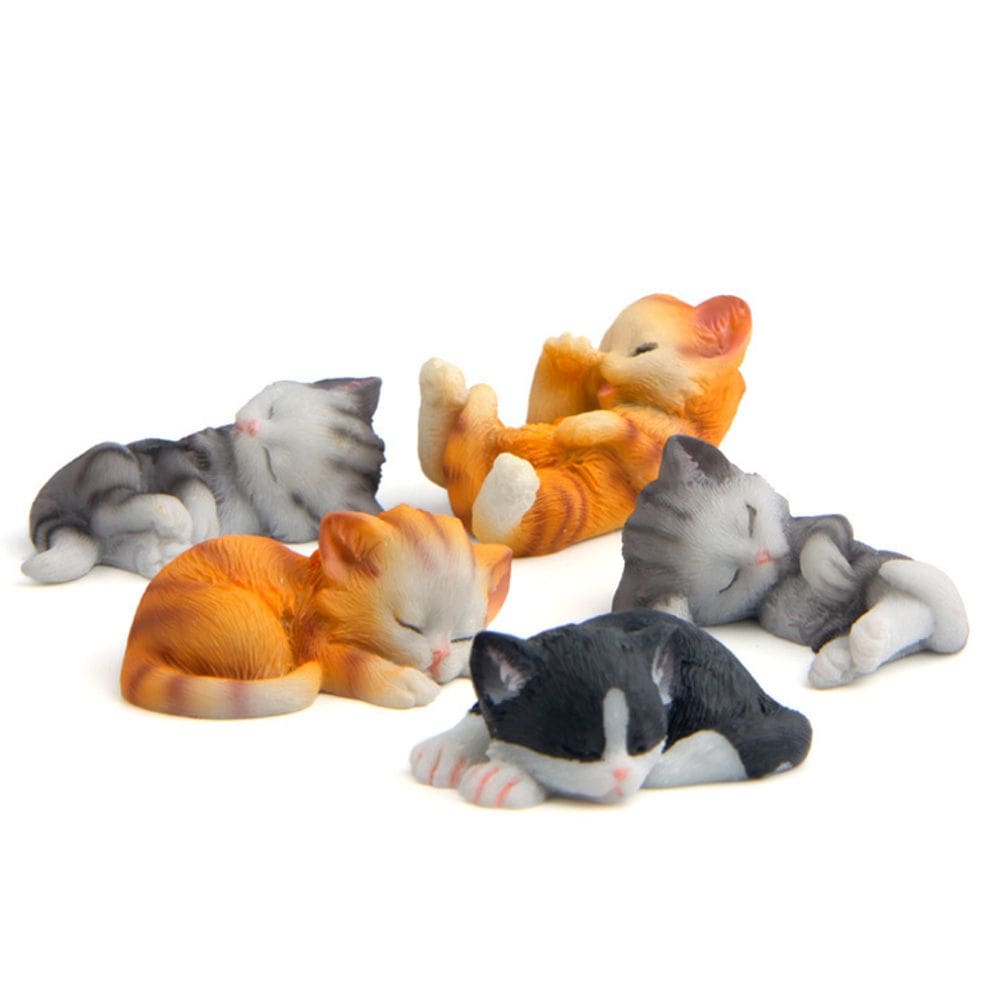 Escultura, decoração de jardim, resina realista para gatos adormecidos