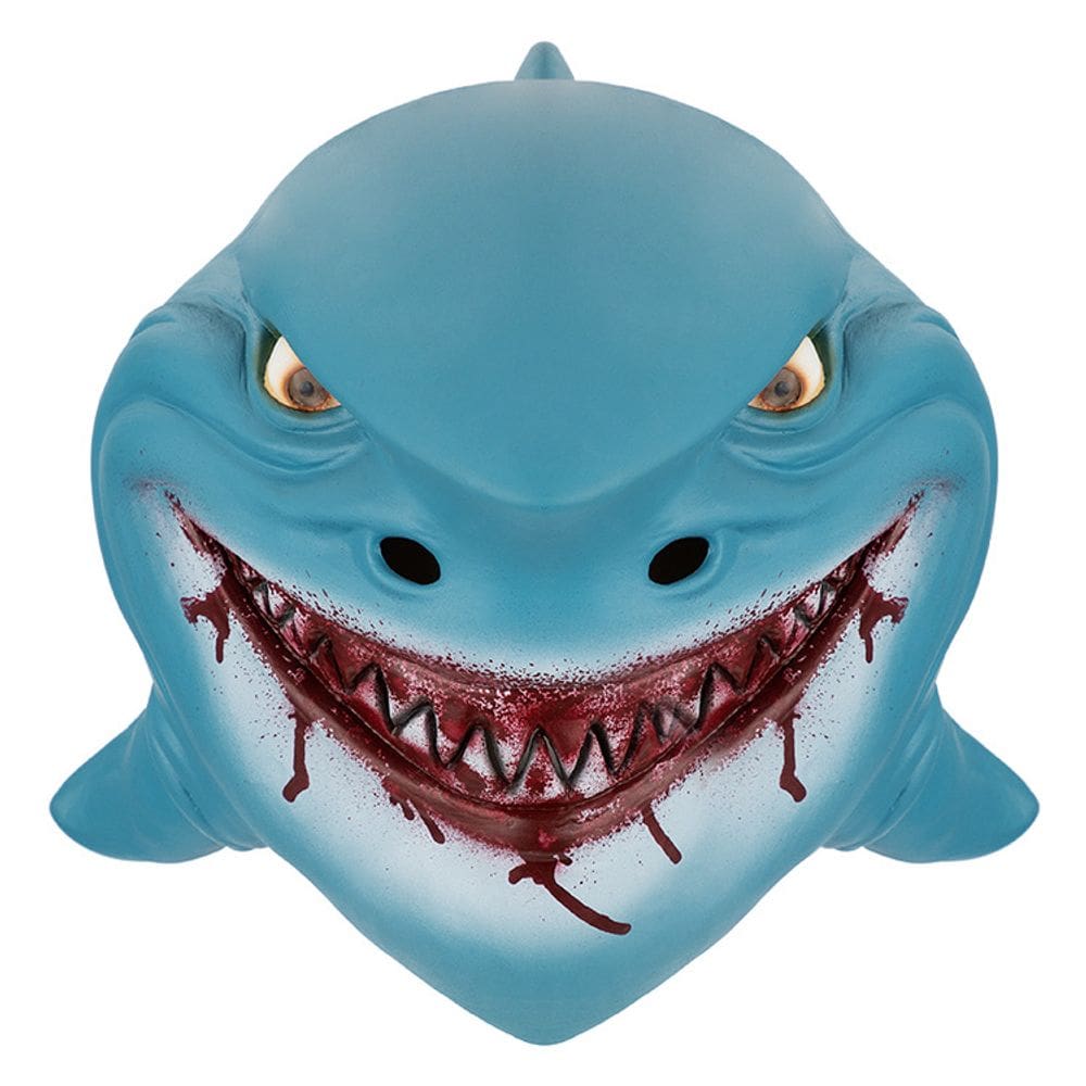 Máscara de resina de tubarão realista para cosplay sangrento de Halloween