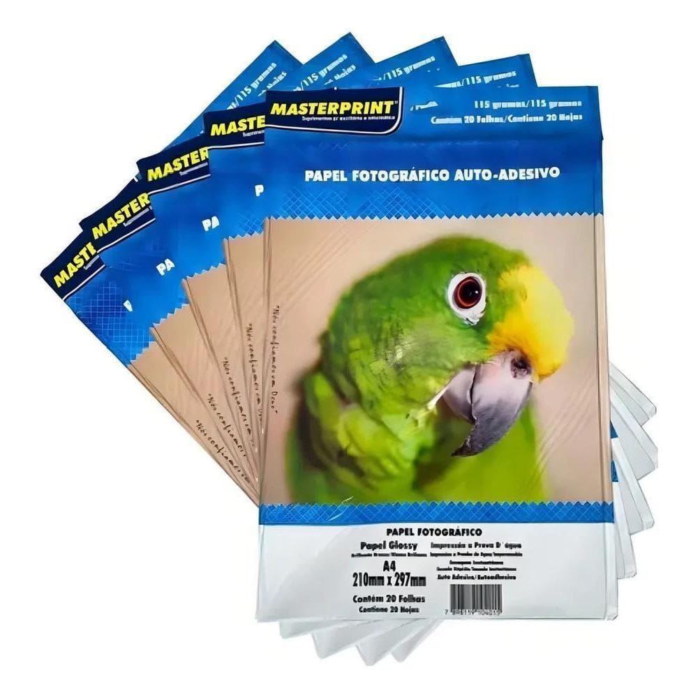 Papel Fotográfico Adesivo Glossy 115G A4 - 100 Folhas Master