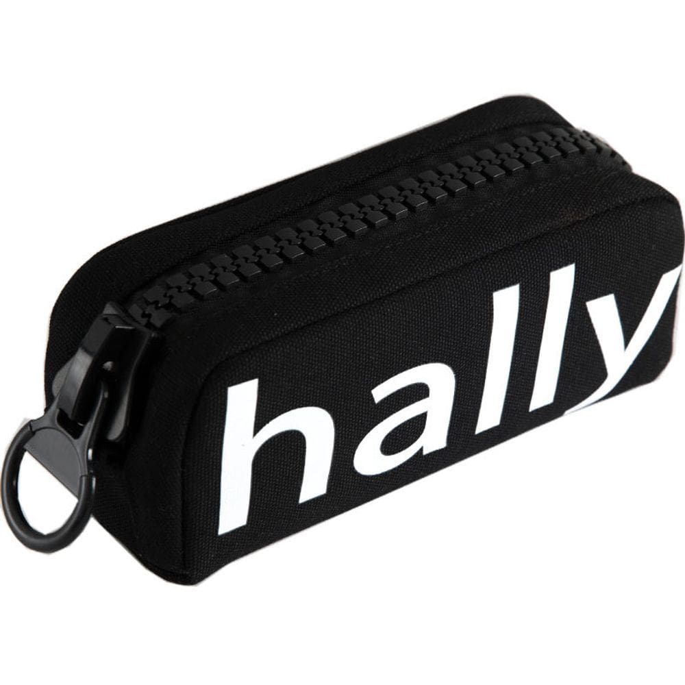 Estojo de lápis de lona preta de grande capacidade em estilo japonês