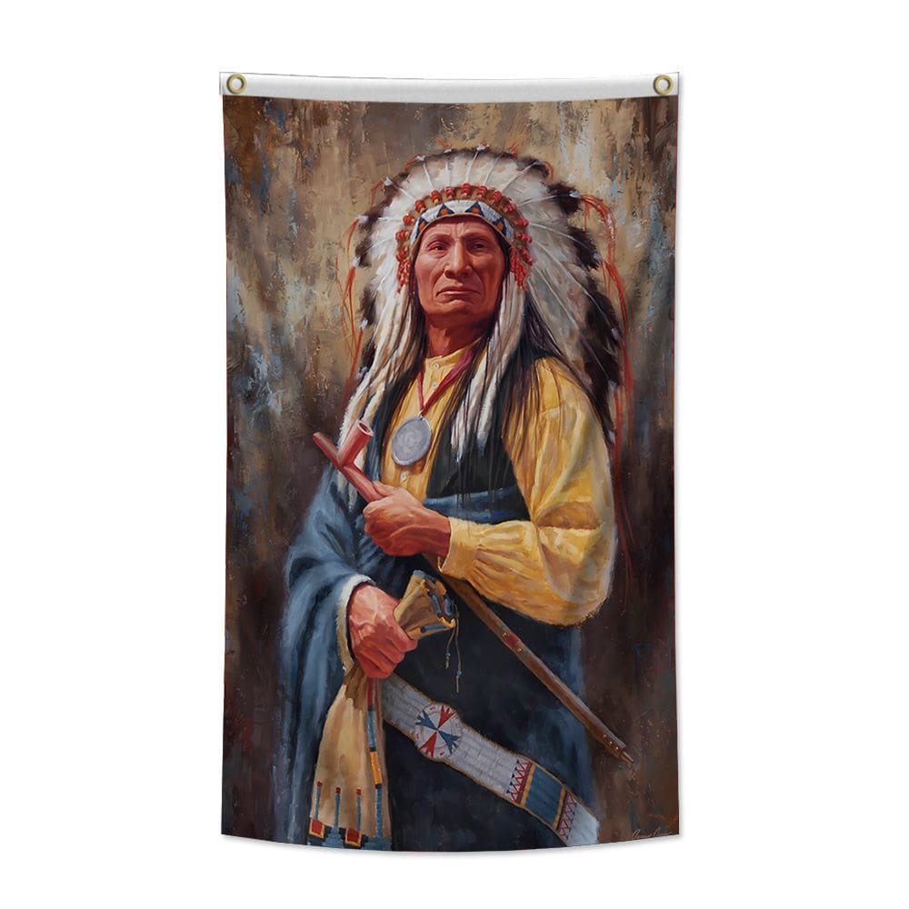 Bandeira Indian Chief Native American 150x90cm Poliéster