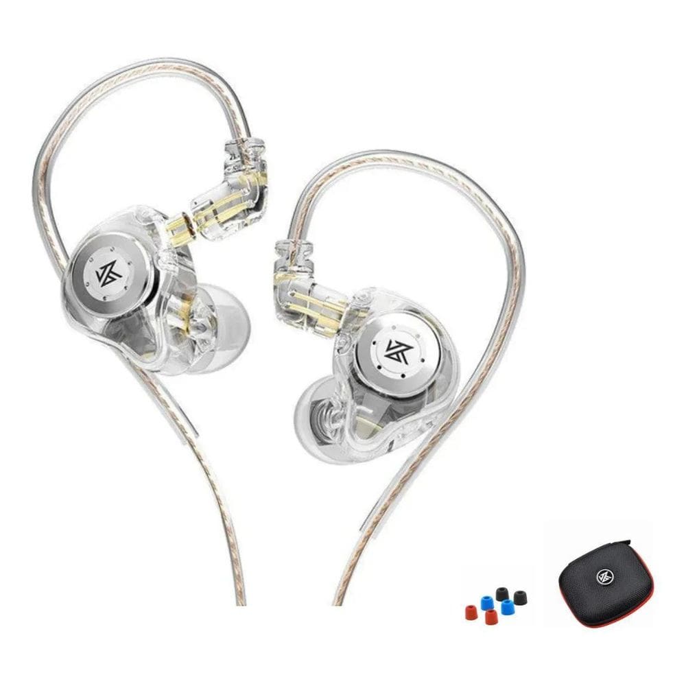 Fone In-Ear Kz Edx Pro Transparente + Case Premium