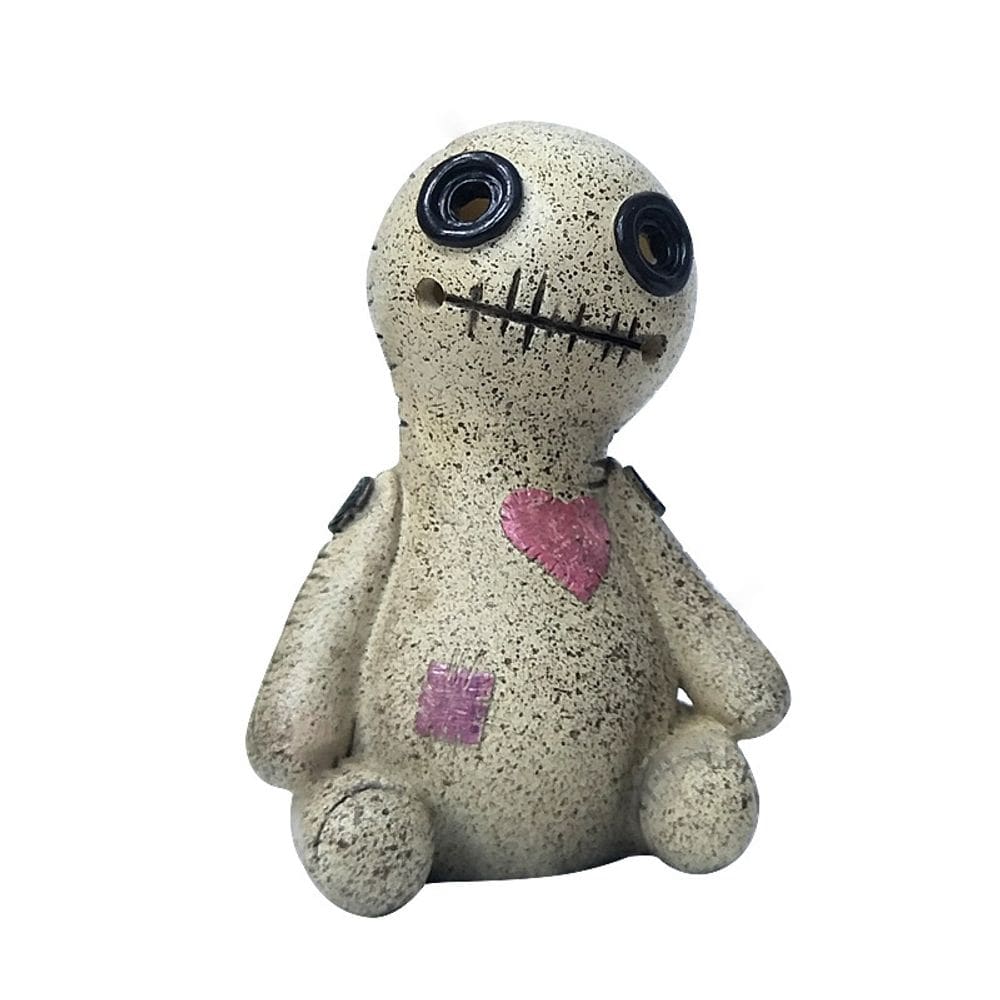 Escultura de decoração de jardim Cute Voodoo Doll Resin 7,5 cm