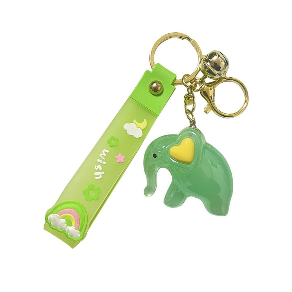Chaveiro de cristal acrílico verde elefante fofo para mulheres