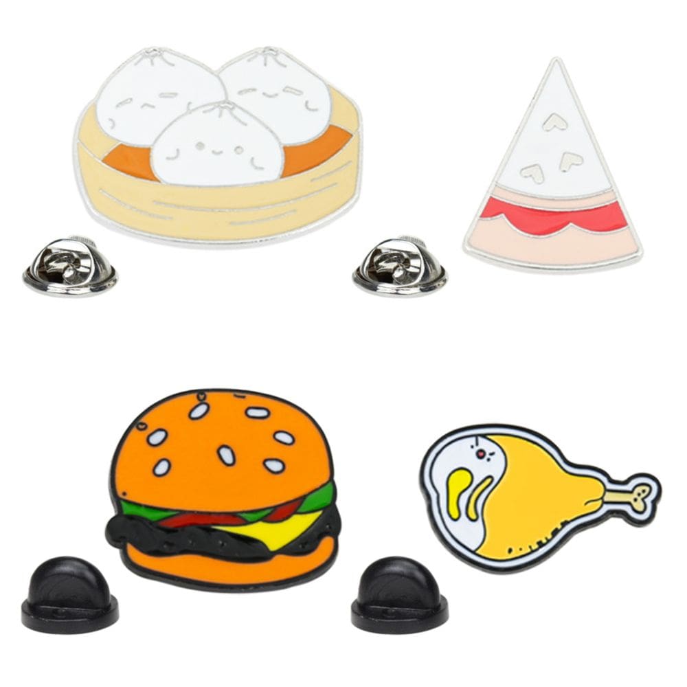 Conjunto de broches Cartoon Food Burger Dumplings Pizza Slice