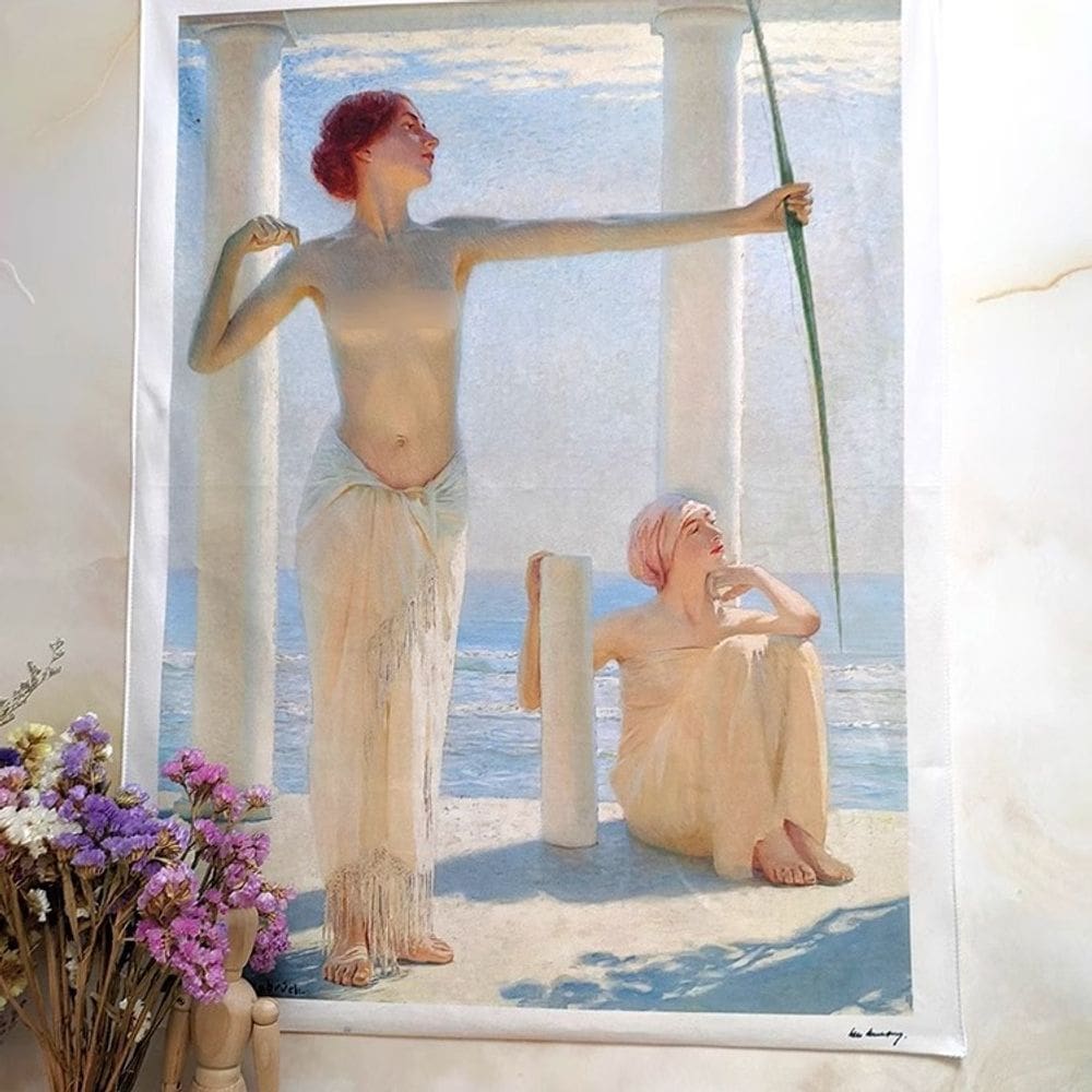 Tapeçaria para pendurar na parede, pintura a óleo clássica, impressionista