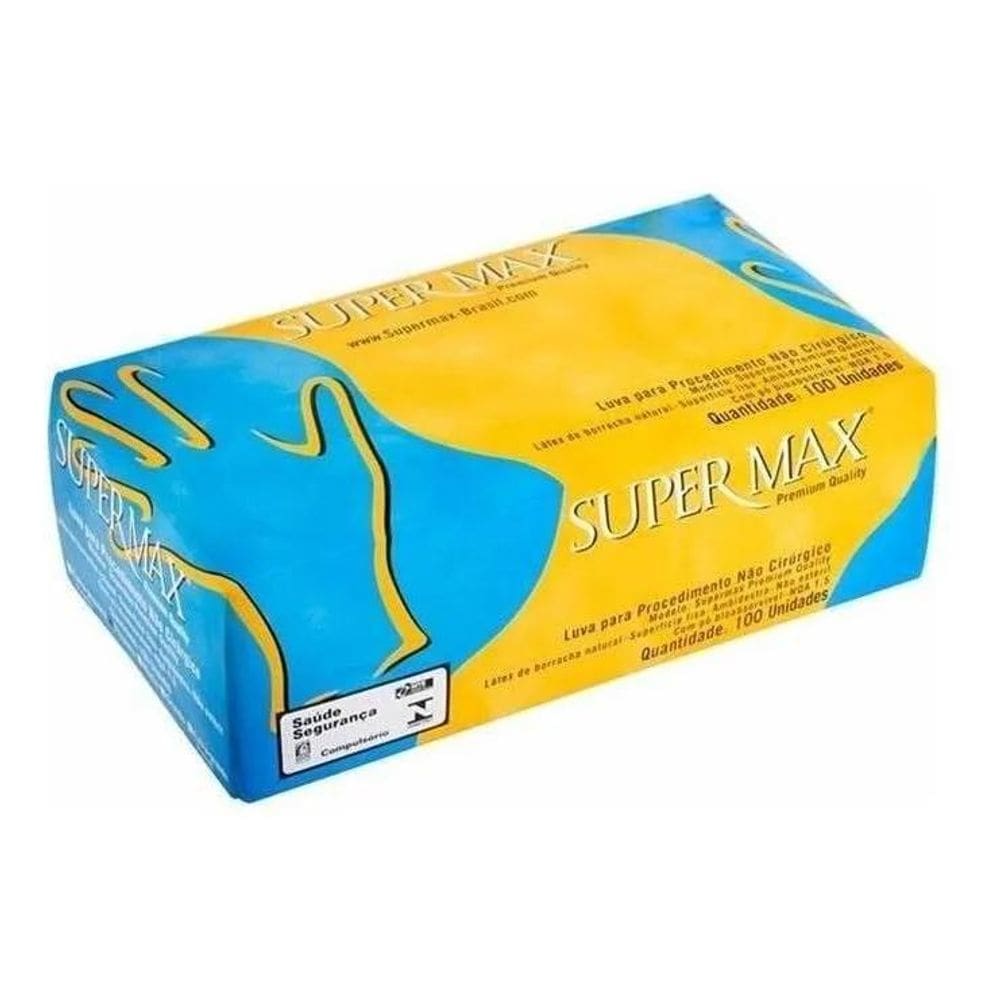 Luvas Látex Com Pó Supermax M Cx 100 Un - Proteção E Confort