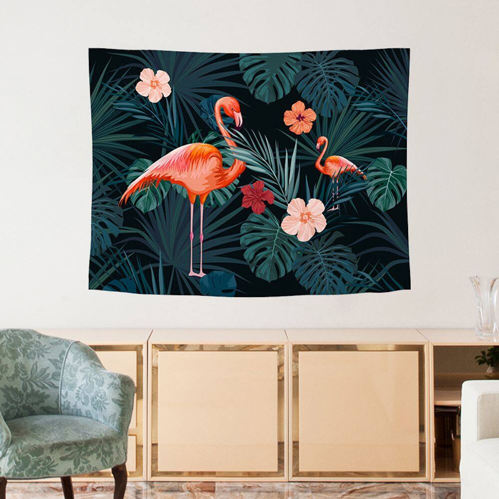 Tapeçaria para pendurar na parede Flamingo Tropical Jungle Leaf 100x750cm
