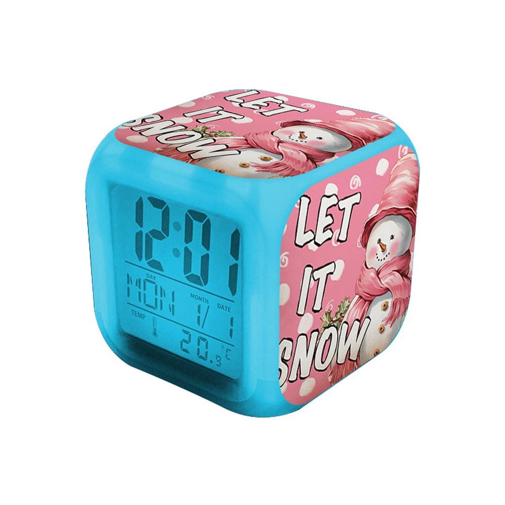 Despertador LED Christmas Snowman com display colorido