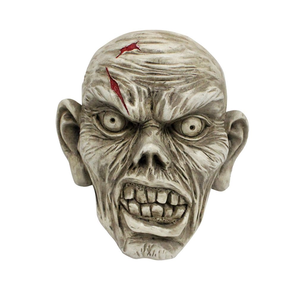 Estátua de escultura em resina para decoração de jardim, cabeça de zumbi