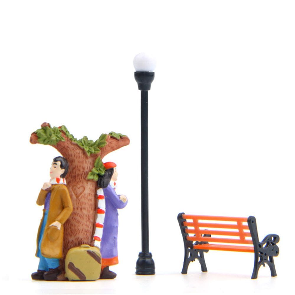 Escultura de estatueta de casal em resina para decoração de jardim 4,8 × 3,2 cm