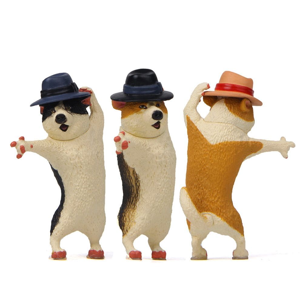Escultura Creative Dancing Corgi Dog Garden Decoração