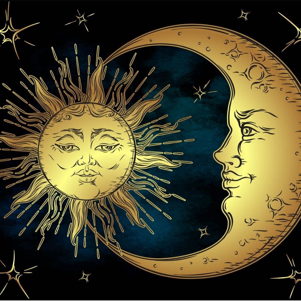 Tapeçaria para pendurar na parede Bohemian Sun and Moon 130cm x 150cm