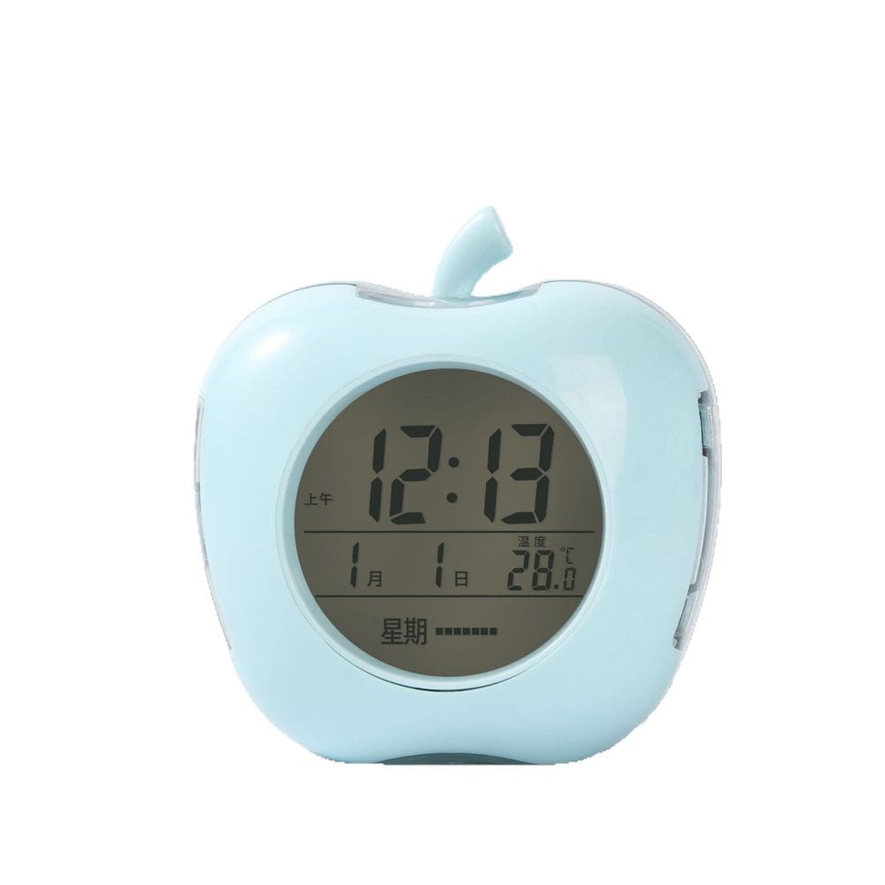 Despertador digital LED em forma de maçã com disco de mudança de cor