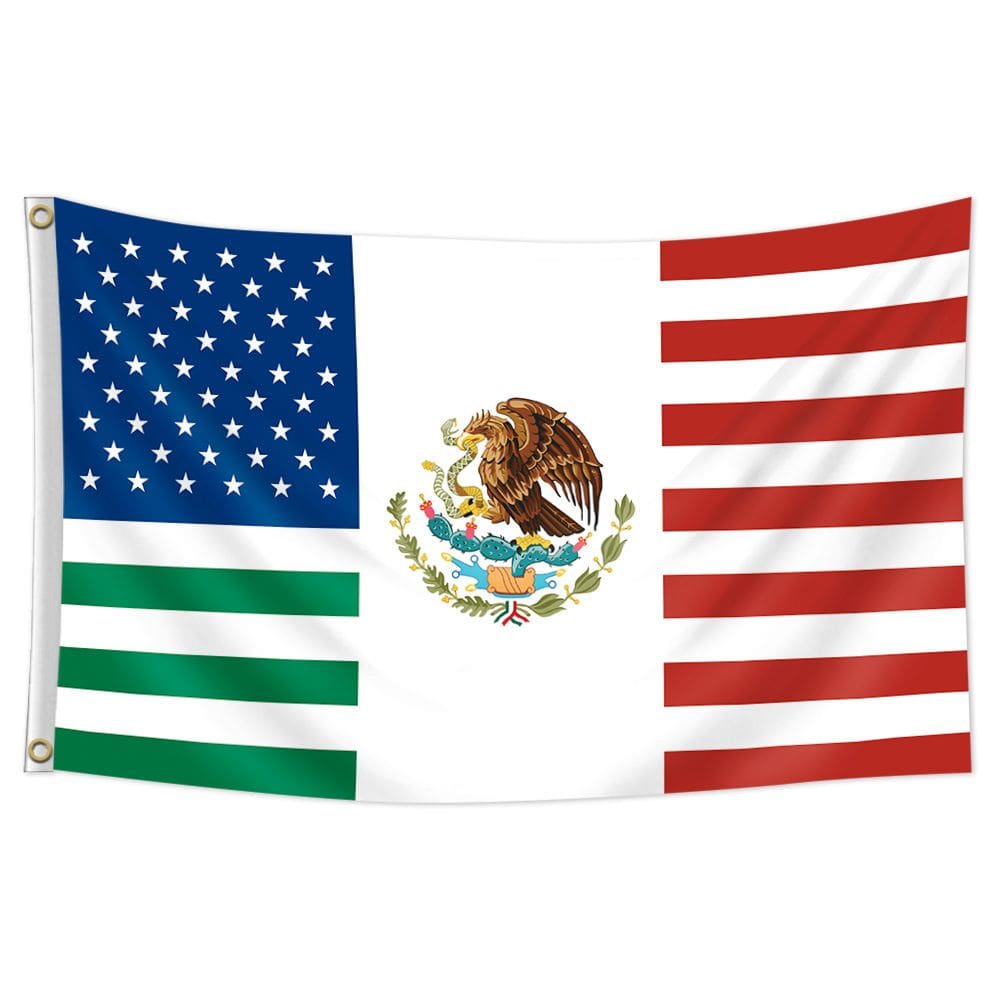 Bandeira de poliéster Friendship USA Mexico 90x150cm