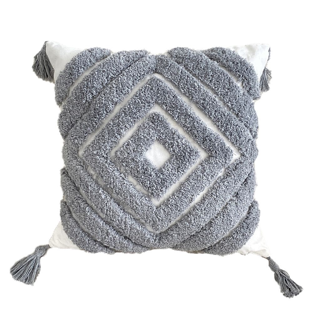 Capa de almofada Bohemian Tassel de algodão macio 43x43cm