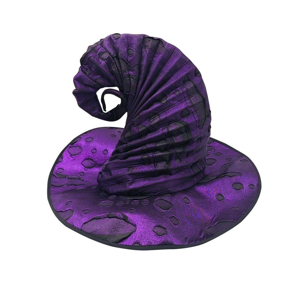 Chapéu de bruxa, festa de Halloween, cosplay, poliéster roxo
