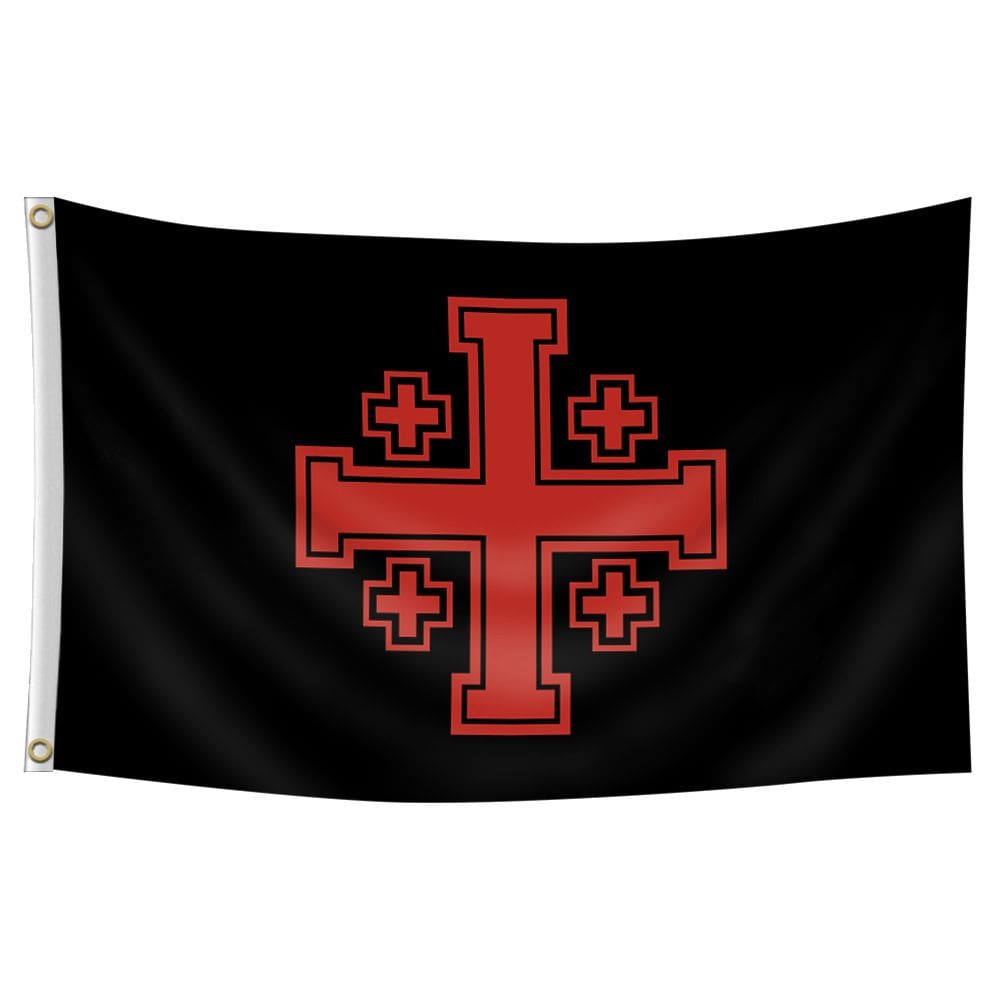 Bandeira Vermelha Jerusalém Crusaders Cross 90x150cm Poliéster