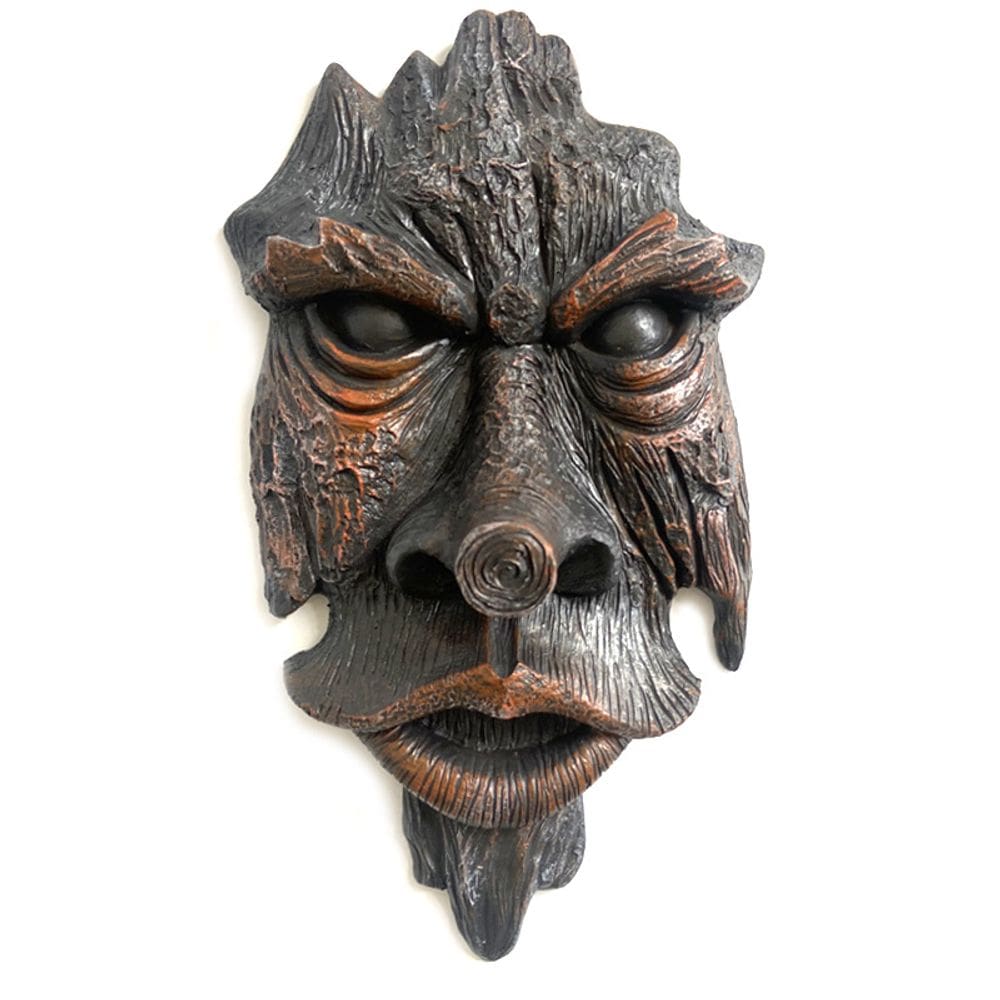 Escultura de decoração de jardim Greenman Tree Resin 14,1 cm × 24,6 cm