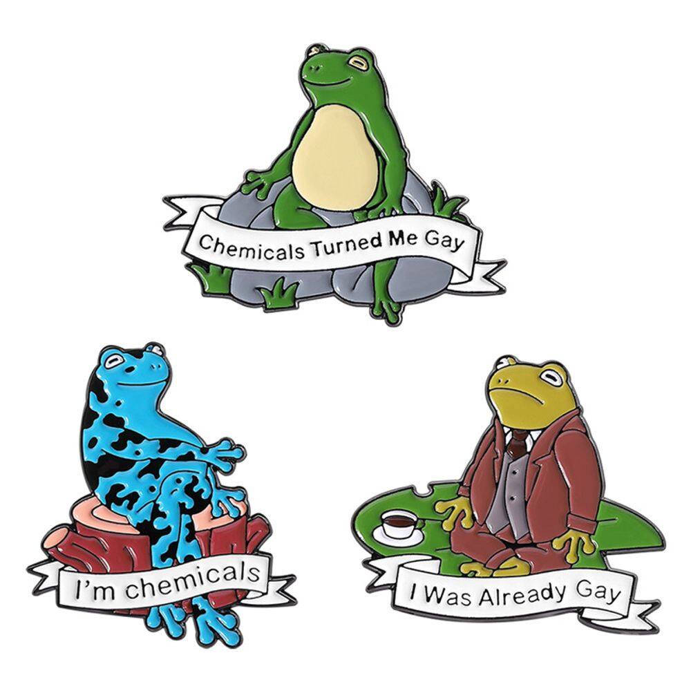 Conjunto de broches Funny Frog Cartoon Animal Blouse Alloy