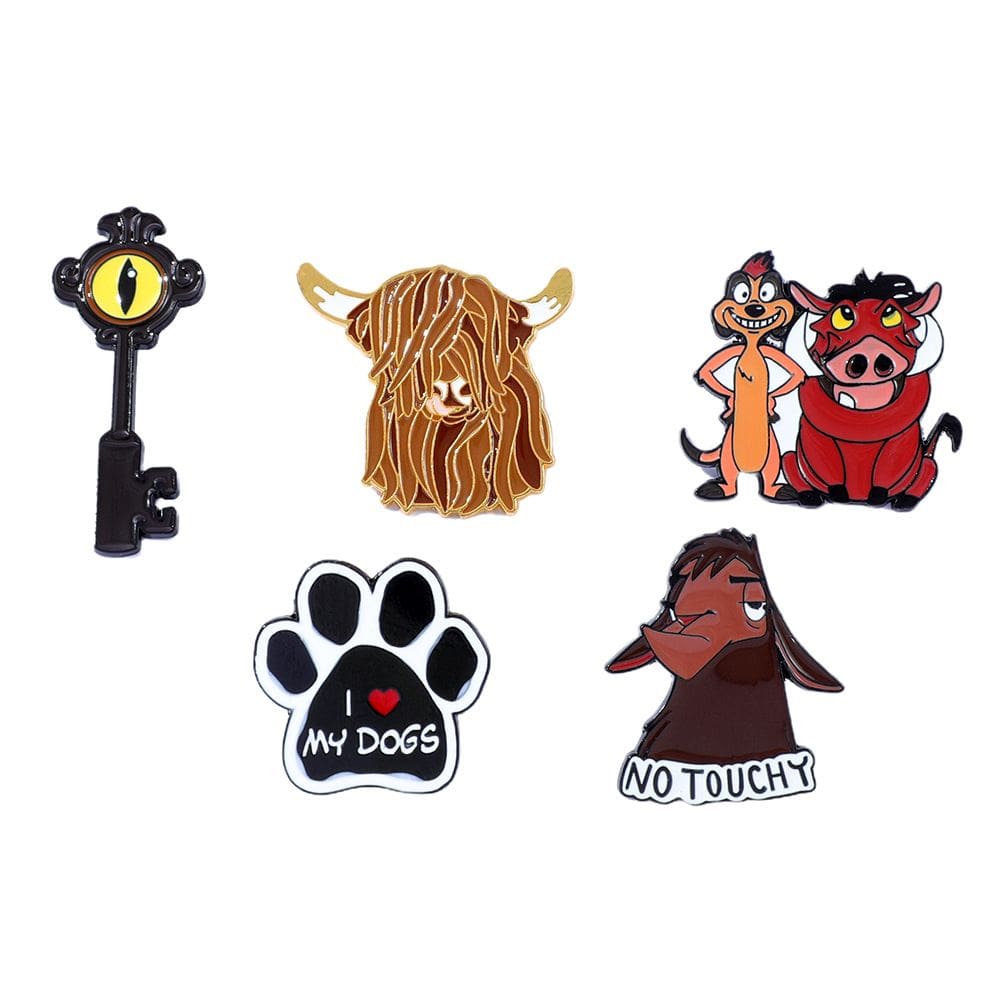 Conjunto de alfinetes de broche Cartoon Animal Creative Alloy