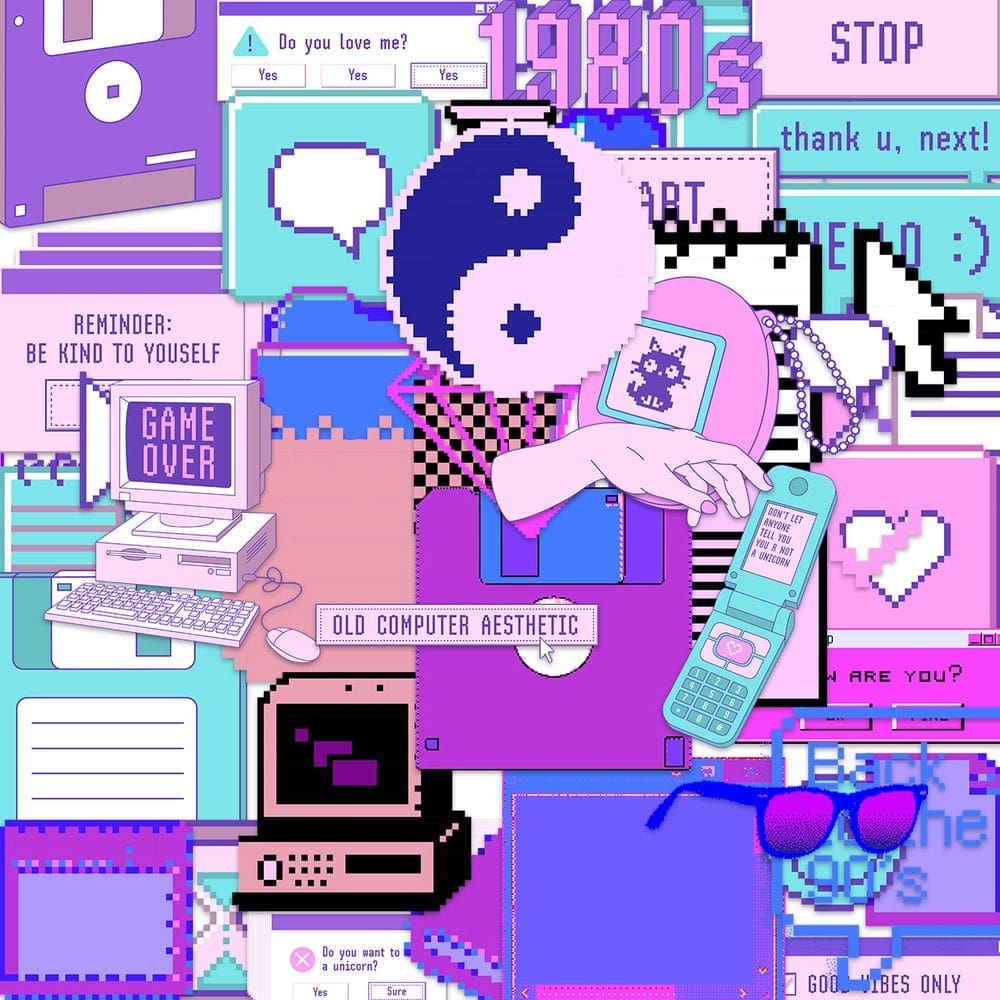 Pacote de adesivos Pixel Robot 48 unidades Retro Style Tech and Machi