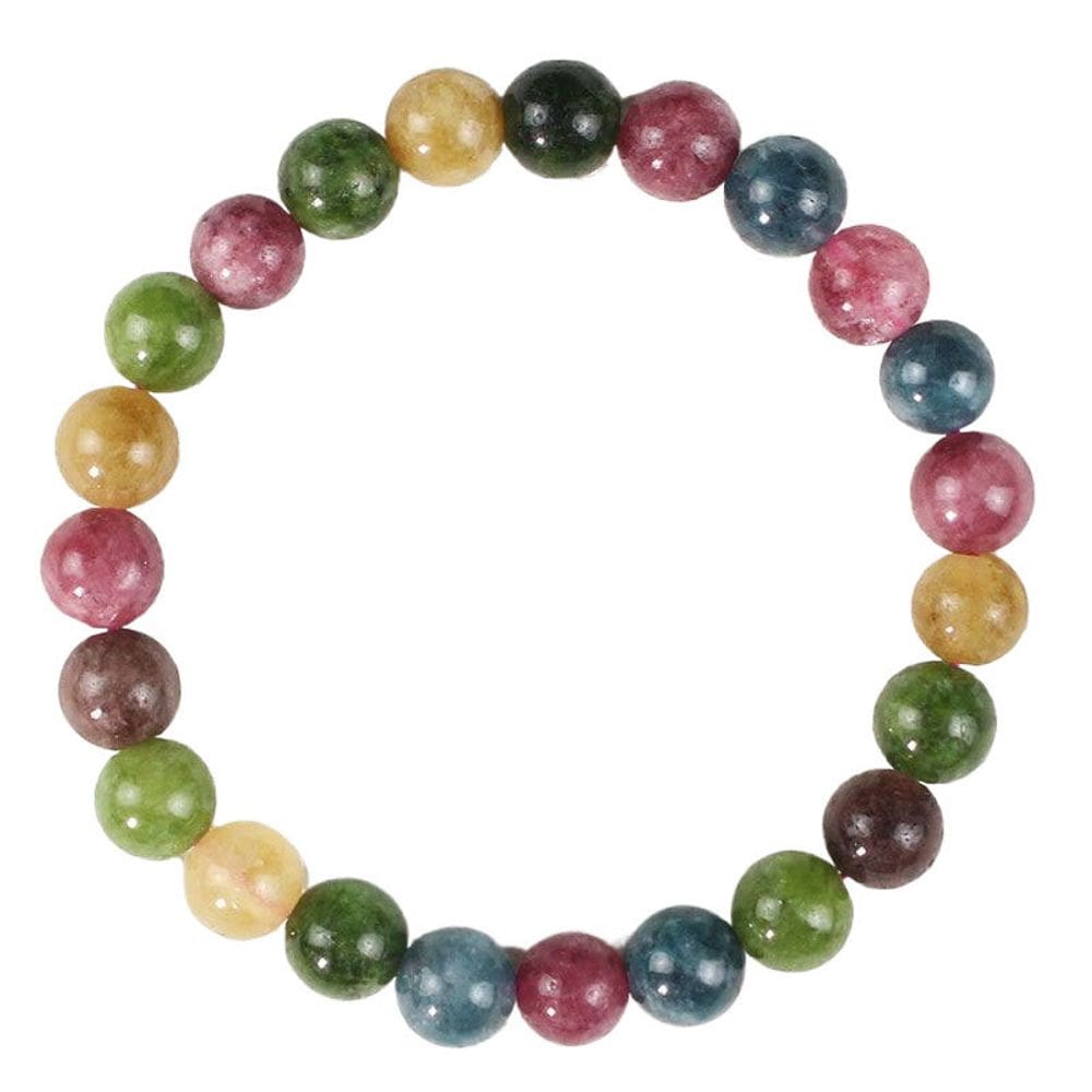 Pulseira de turmalina para homens e mulheres, miçangas redondas de 8 mm