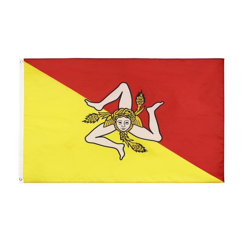 Bandeira Sicília 150x90cm Poliéster Vibrante Vermelho e Amarelo