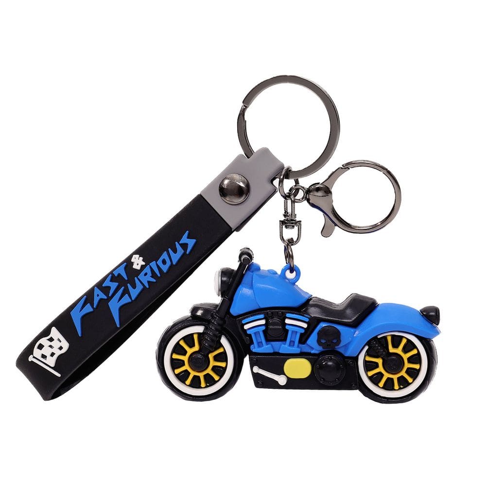 Chaveiro Cool Motorcycle 3D Blue Motocycle com alça