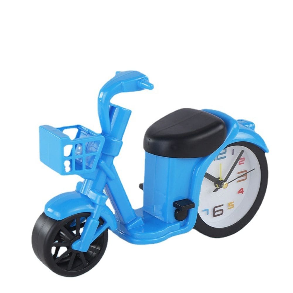 Despertador, bicicleta infantil, design divertido de bicicleta azul