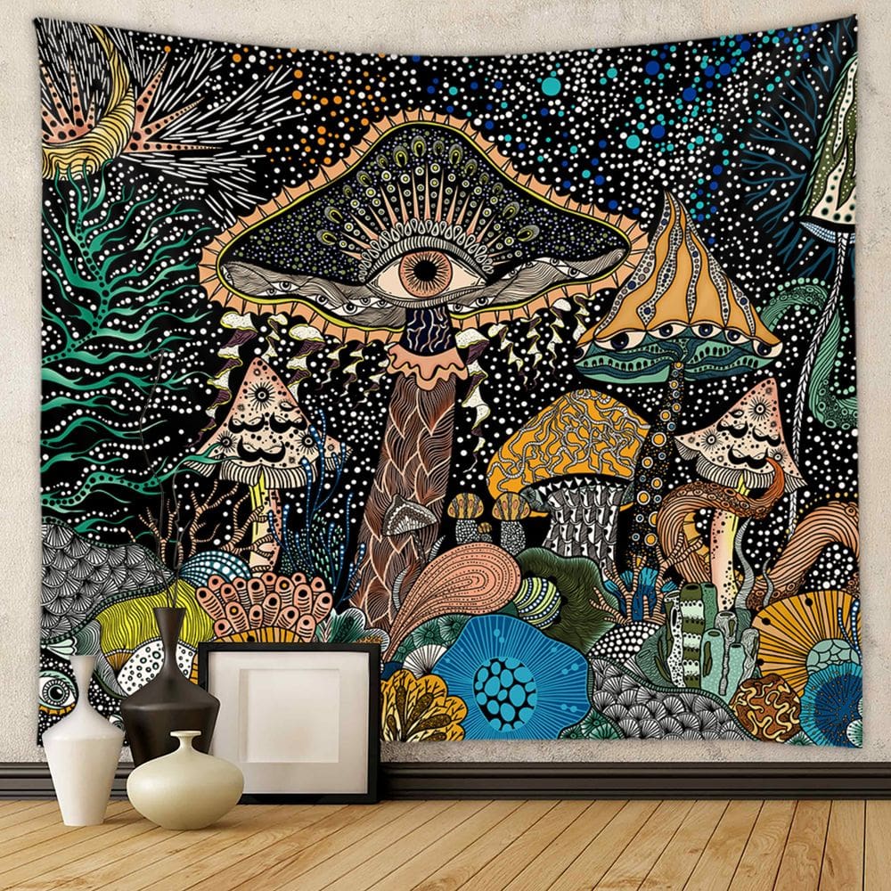 Tapeçaria pendurada na parede Mushroom Forest 130x150cm Flanela