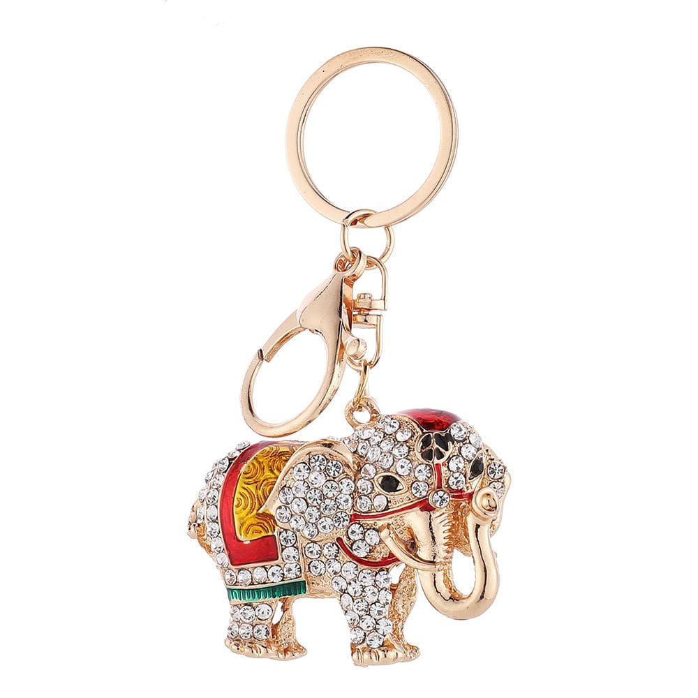 Chaveiro Elefante colorido com strass de cristal