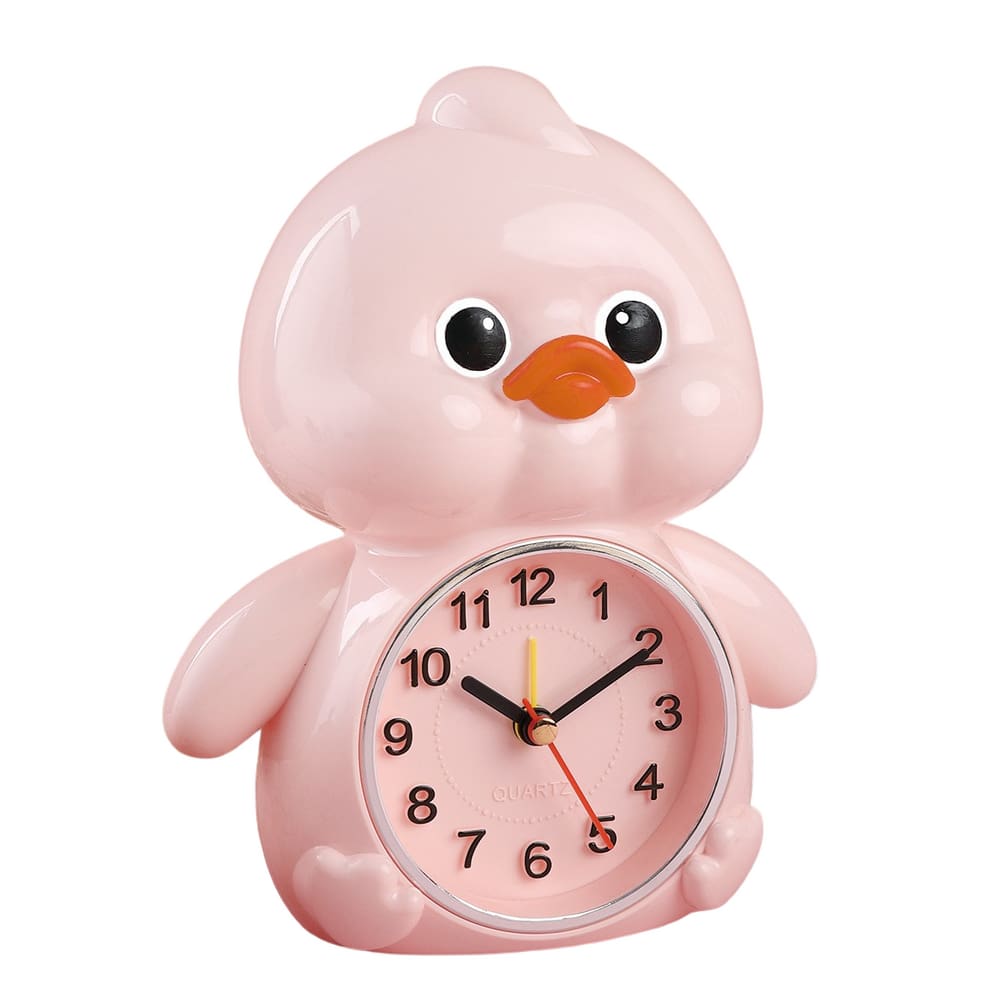 Despertador fofo rosa em forma de pato para crianças
