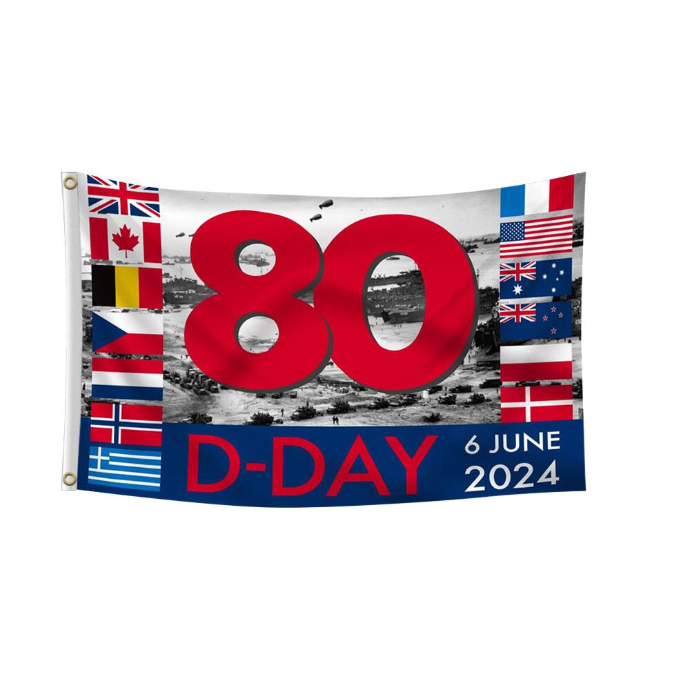 Bandeira do 80º aniversário do Dia D 150x90cm - Poliéster