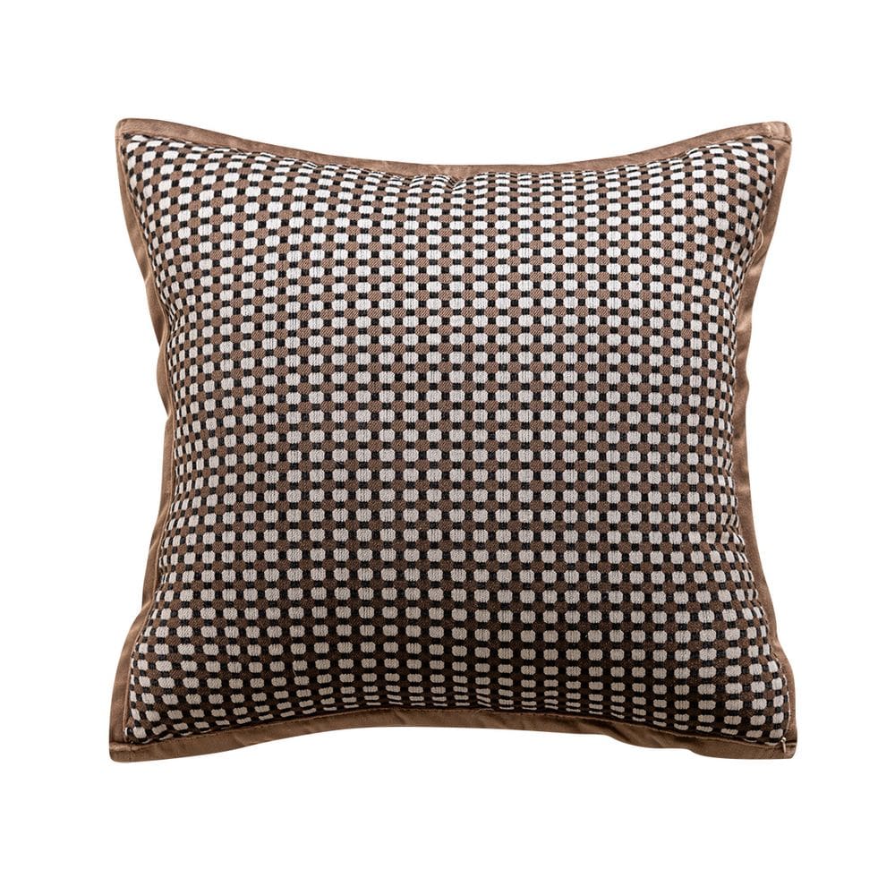 Capa de almofada geométrica xadrez de poliéster macio 45x45cm