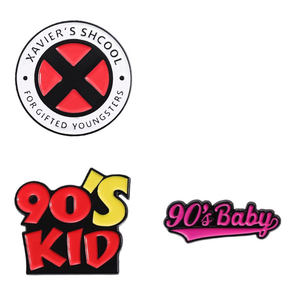 Conjunto de alfinetes de broche, blusa retrô, estilo dos anos 90, P Alloy