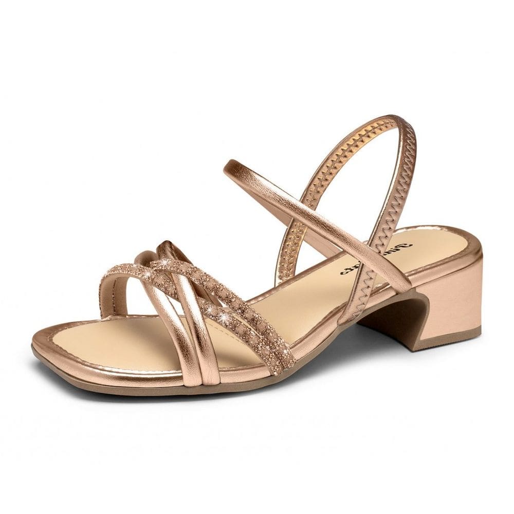 Sandália Infantil Menina Salto Bloco Baixo Brilho Pink Cats