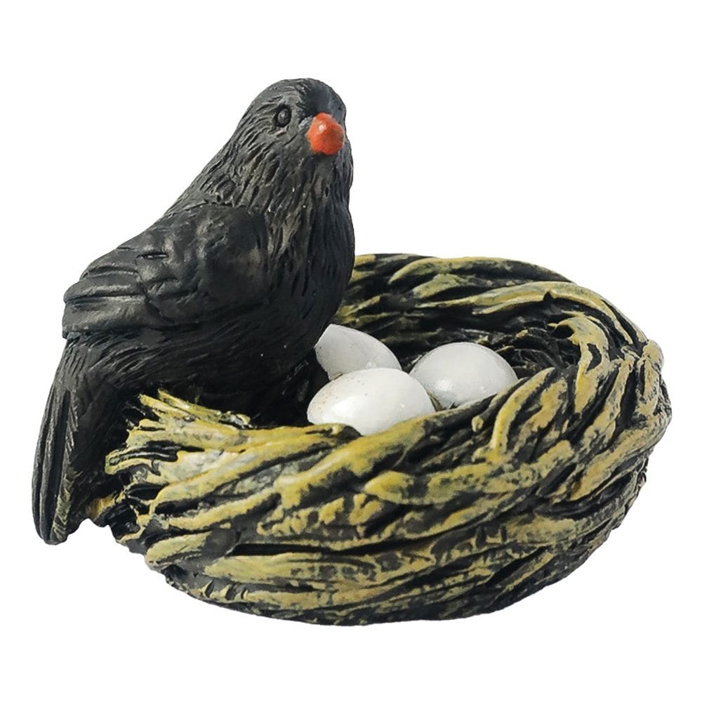 Mini escultura de decoração de jardim com resina de ninho de 3,2 cm