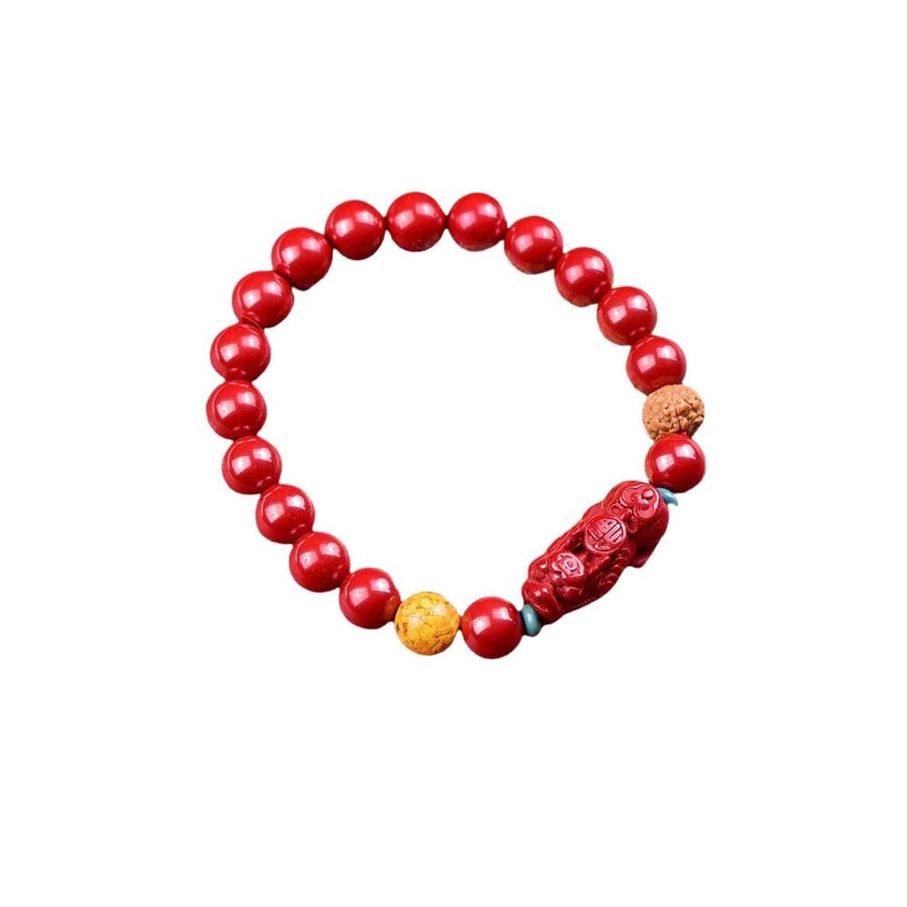 Pulseira Cinnabar para homens e mulheres com design Pi Xiu