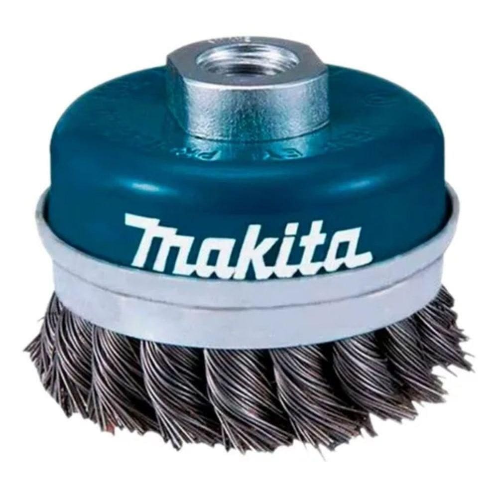 Escova De Aço Copo Trançada Makita D-24131 M14 3 – Resistente, Precisa E Ideal Para Lixadeira Profi