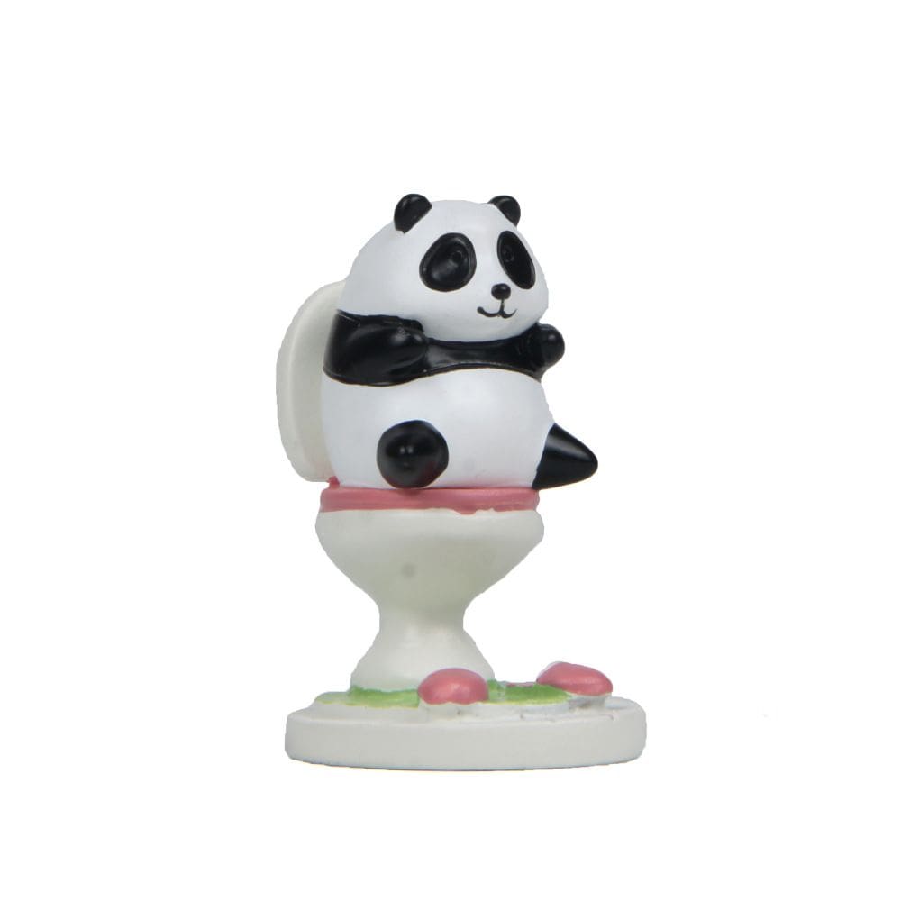 Escultura de decoração de jardim Cute Cartoon Panda Toilet