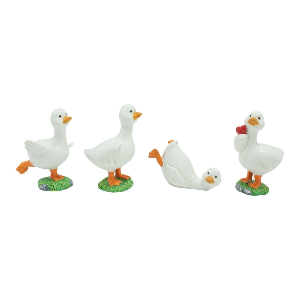 Escultura de decoração de jardim Duck Couple Swing Resin 232g
