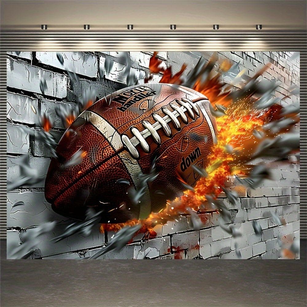 Tapeçaria para pendurar na parede American Football 3D Breakthrough