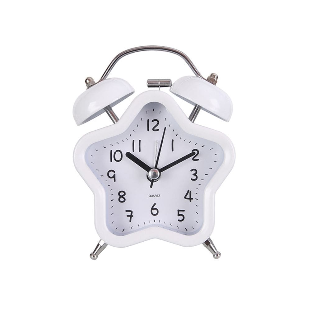 Despertador criativo de metal em forma de estrela Twin Bell Silent