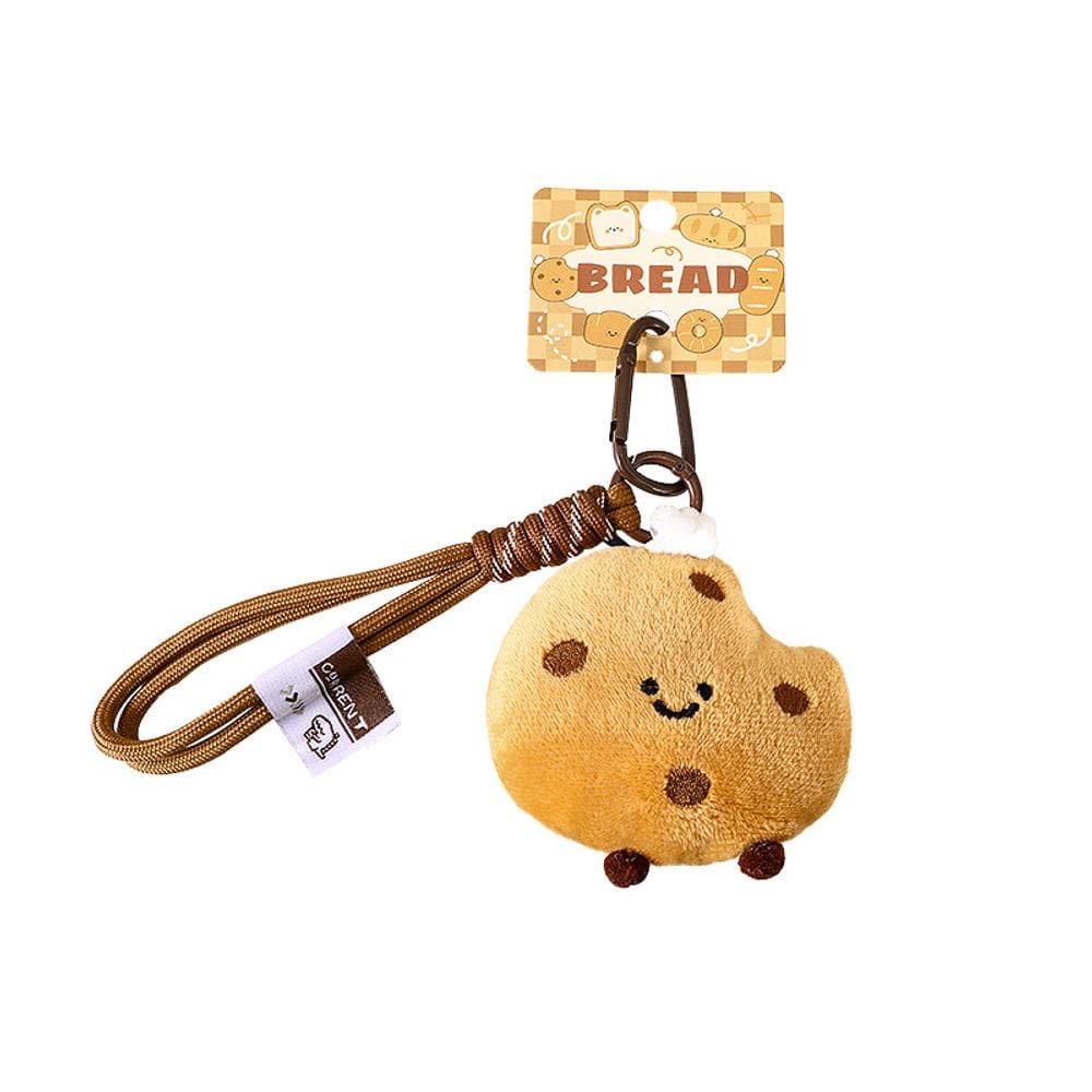 Chaveiro de biscoito de pão de pelúcia Cute Smiley Face 8,5 cm