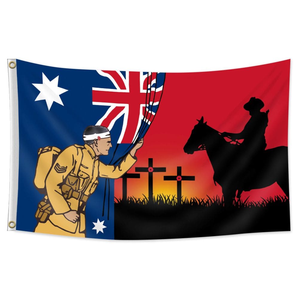 Bandeira ANZAC Day Lest We Forget 150x90cm com poliéster Soldier